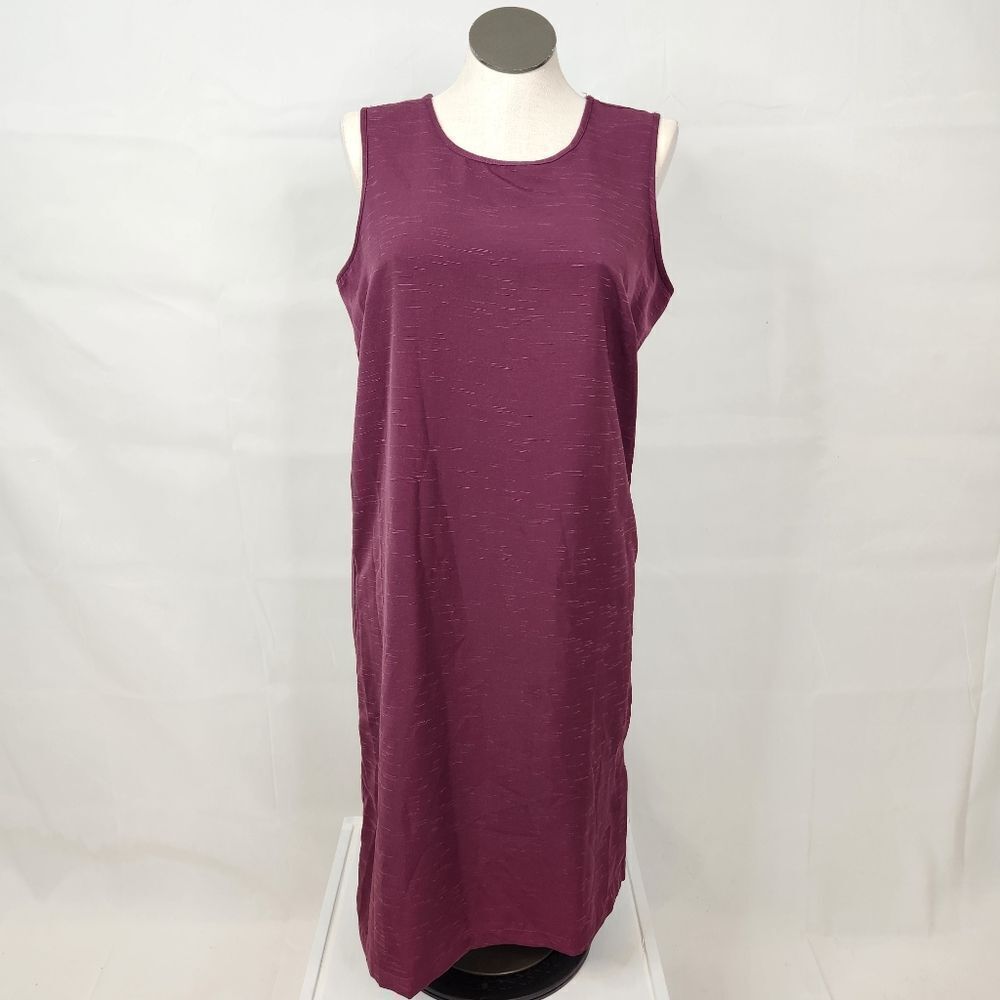 3/$25 VTG Draper's & Damon's Burgundy Maroon Sleeveless Dress Sz L